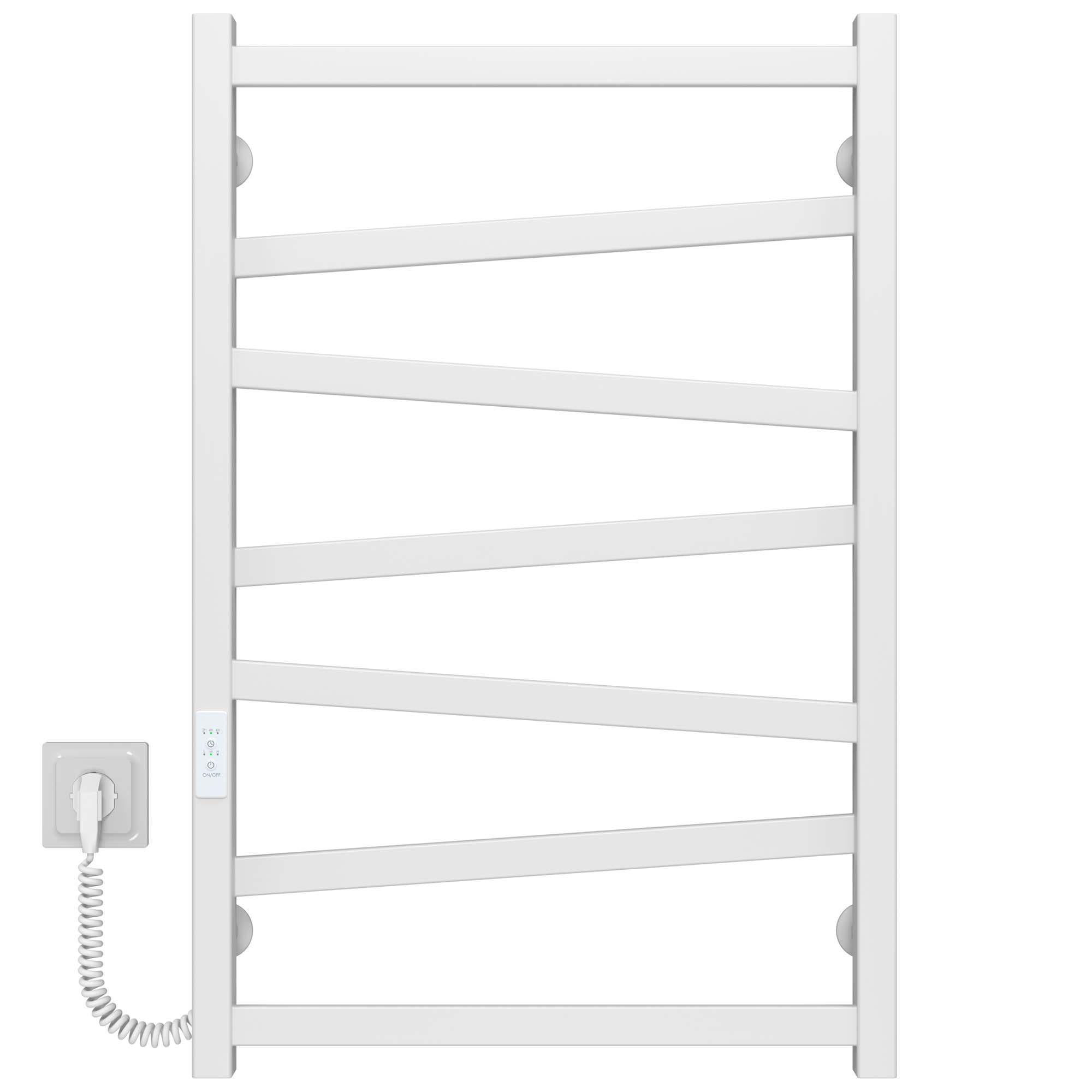 Полотенцесушитель электрический Deffi Alpha П7 WD04 левое подключение нержавеющая сталь 500х800 мм Белый (A.AL.80.50.7.E.W.L.4)