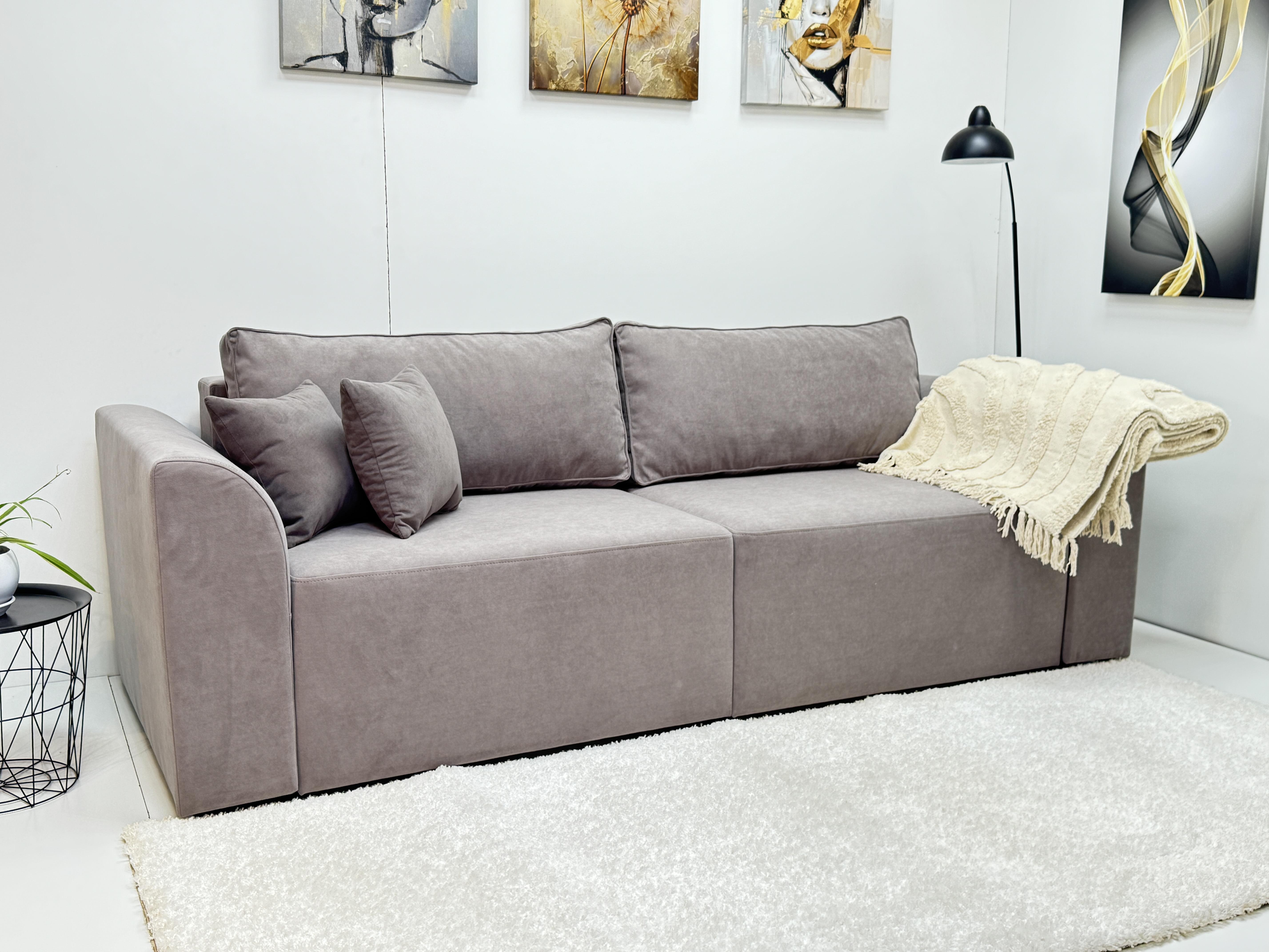 Диван еврокнижка Бостон 247х100 см Светло коричневый