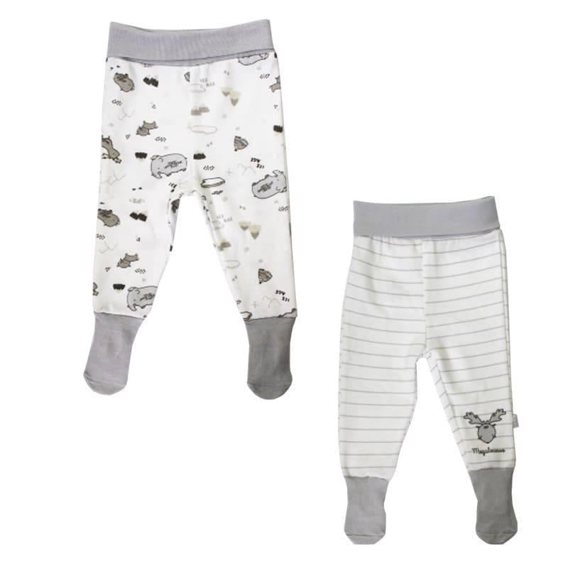 Ползунки набор Bebetto Т2138 2 шт. 56-62 см Серый/Молочный
