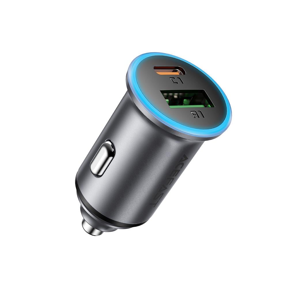 Зарядное устройство для телефонов Acefast B15 65W USB-A+USB-C dual port metal car charger (24814)