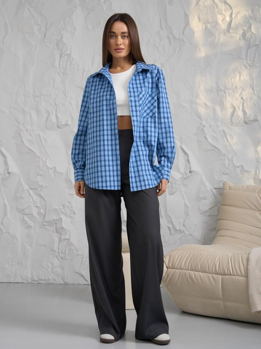 Рубашка женская Fanme L-XL Голубой (101-58811-1) Рубашка женская Fanme L-XL Голубой (101-58811-1)