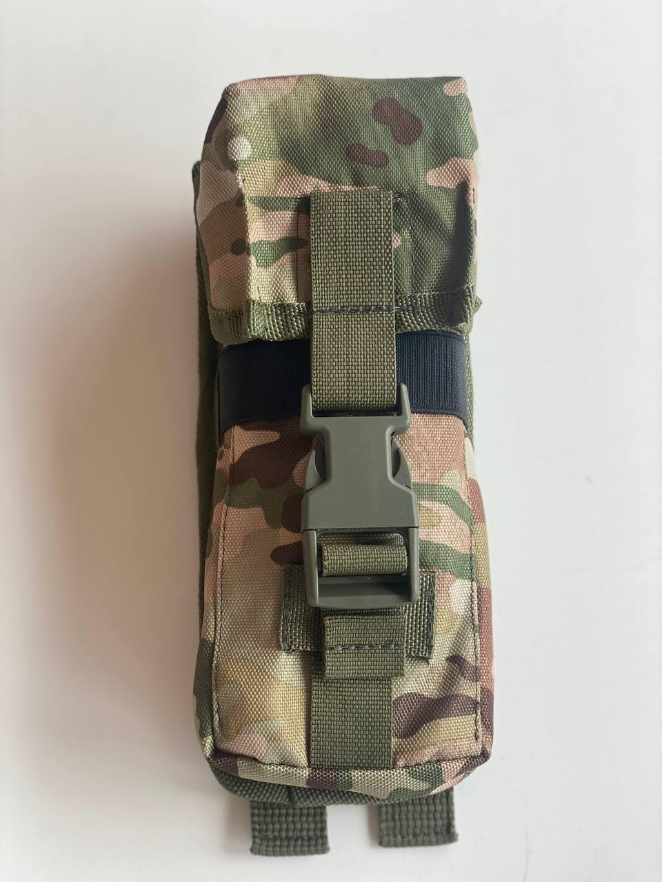 Подсумок для двух магазинов АК на фастексе MOLLE на кнопках 28×9×7 см Мультикам (2716550747)