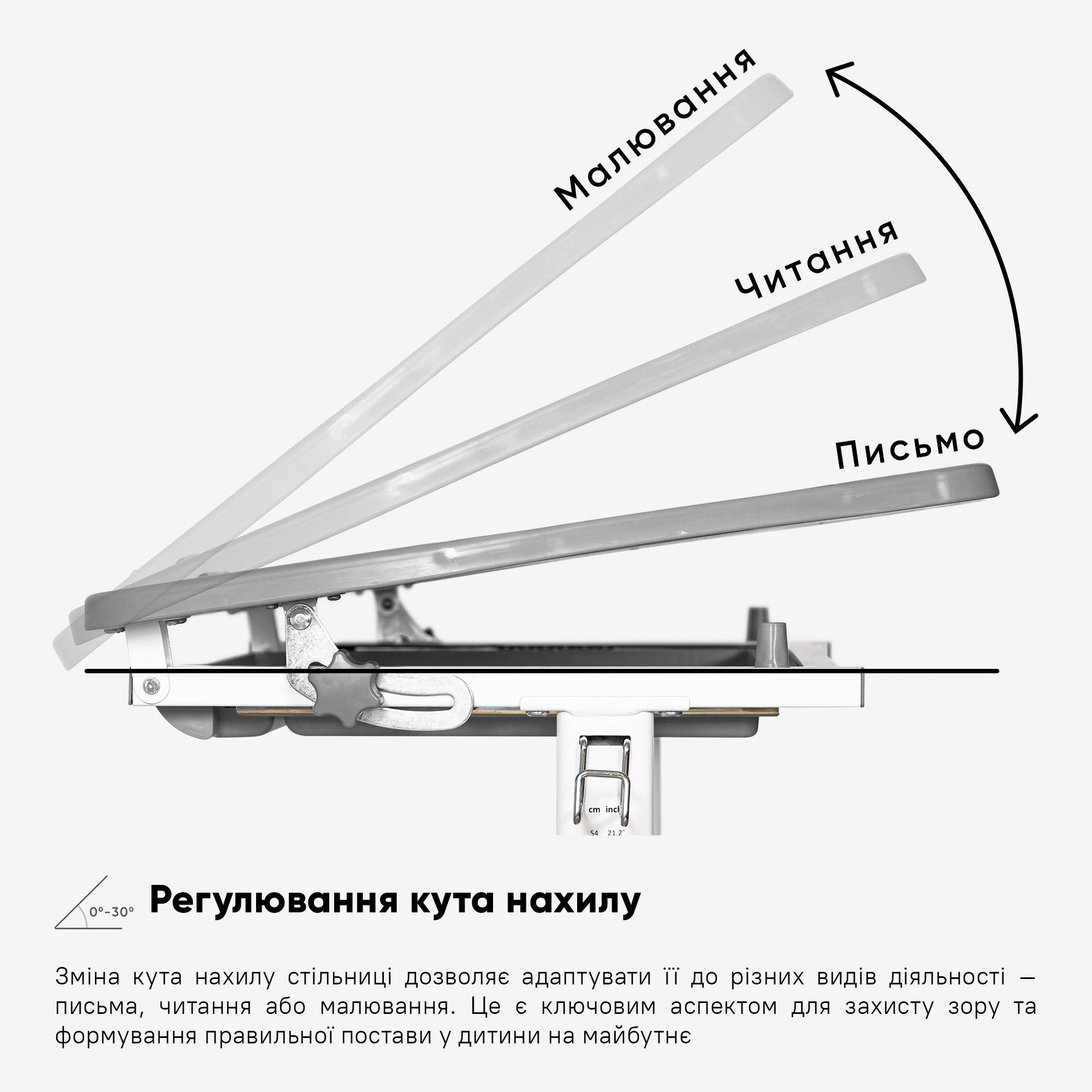 Комплект стіл та стілець Evo-kids Evo-05 Ergo Grey (Evo-05 Ergo G) - фото 6