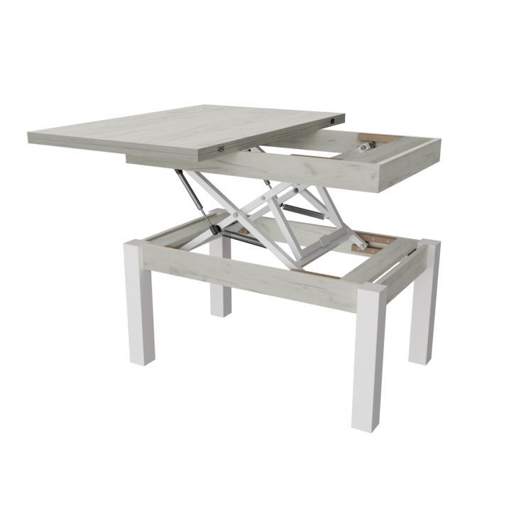 Журнальний стіл-трансформер Neman Баттерфлай дерево/ДСП Білий/Дуб крафт - фото 6 Журнальний стіл-трансформер Neman Баттерфлай дерево/ДСП Білий/Дуб крафт - фото 6