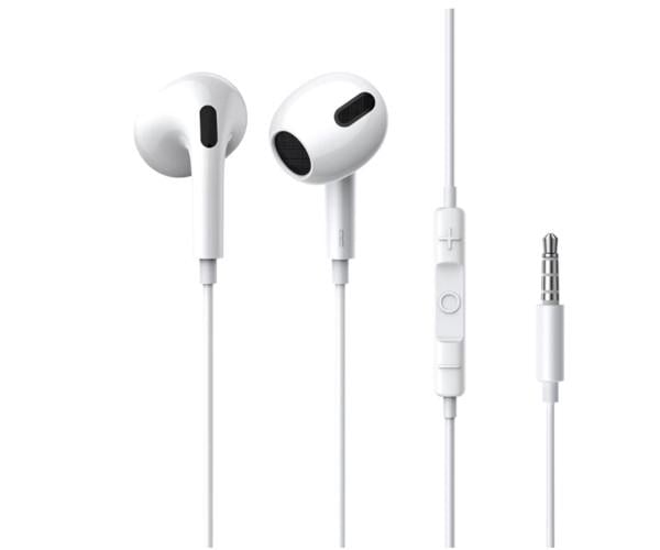 Наушники проводные с микрофоном Baseus Encok H17 lateral in-ear Wired Earphone 3,5 мм Mini-jack 1,2 м White - фото 1