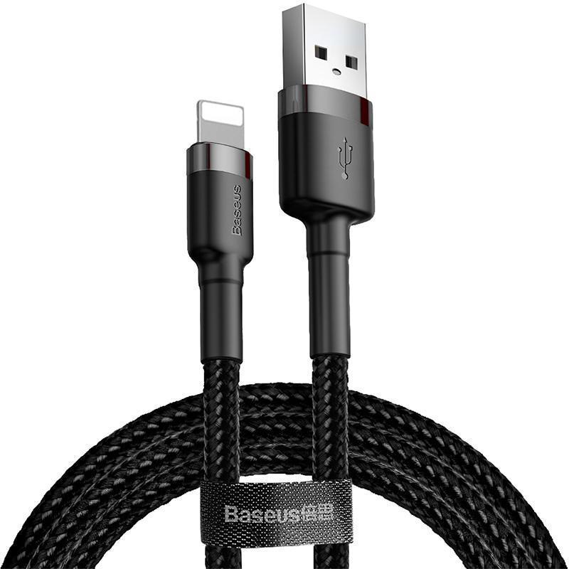 Кабель Baseus CALKLF-BG1 Cafule Cable USB to lighting 2,4A 1 м Black/Grey