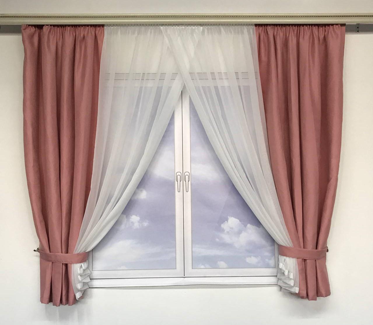 Занавеска микровелюр 400x170 см Розовый (KU-PK-213)