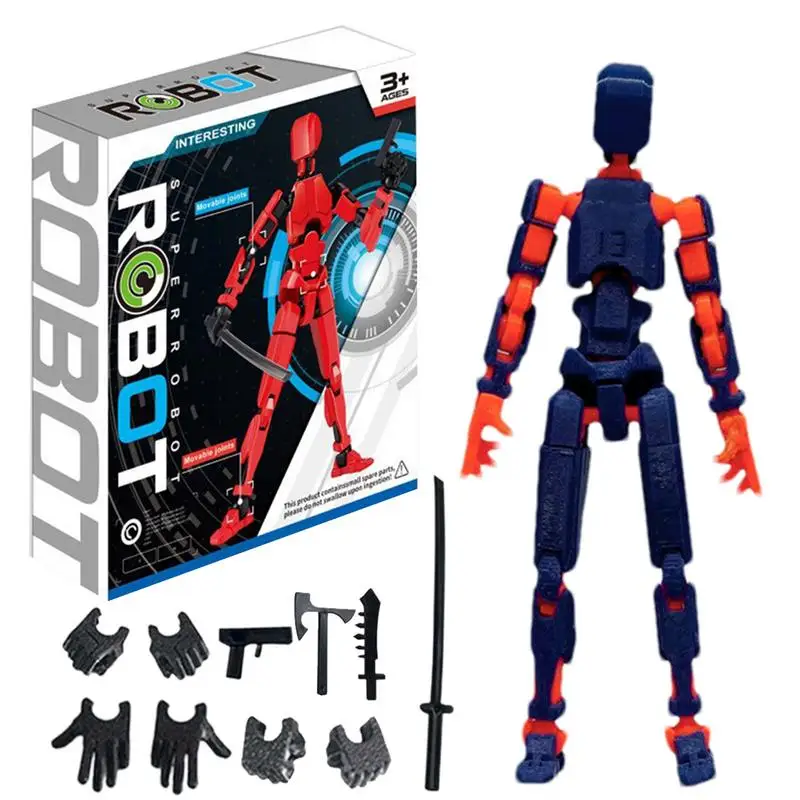 Робот-людина шарнірний 3D з пластику dummy 13 61 дет. Синьо-помаранчевий (139) - фото 7 Робот-людина шарнірний 3D з пластику dummy 13 61 дет. Синьо-помаранчевий (139) - фото 7