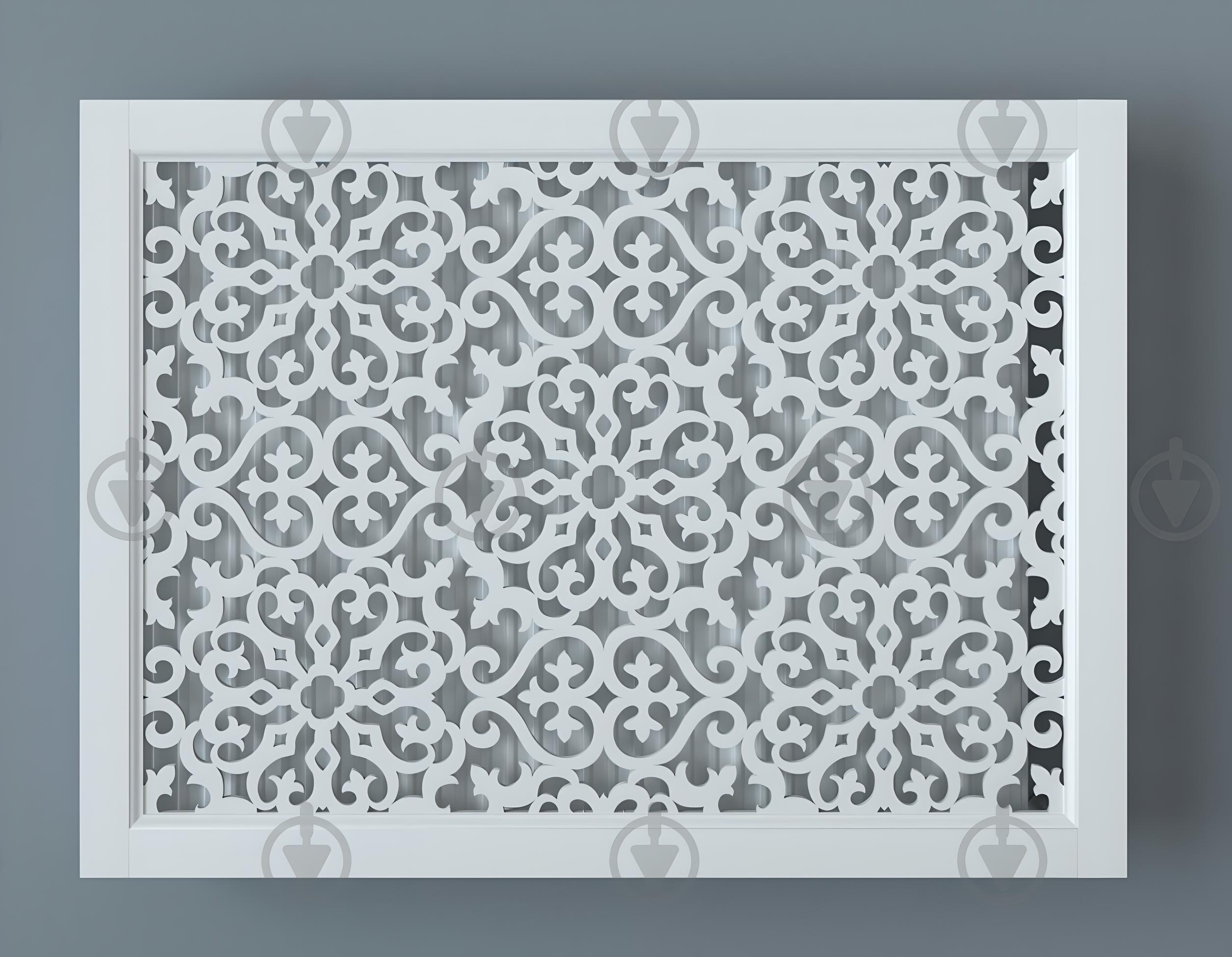 Экран-решетка декоративная на батарею отопления R76-F110 Белый (26394459) - фото 2