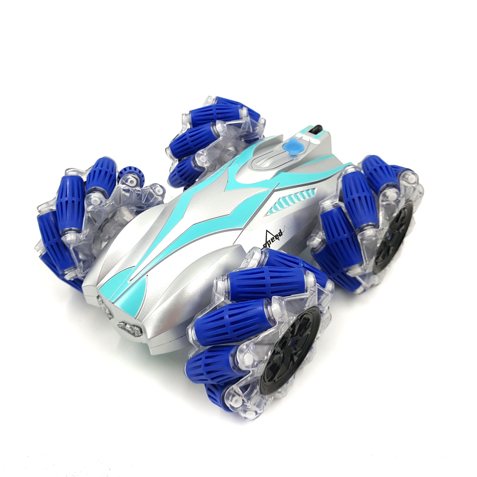 Машинка перевертыш Stunt Elf трюковая с пультом управления/парогенератором/подсветкой 3,7 V 18 см Cиний (117062s) - фото 3