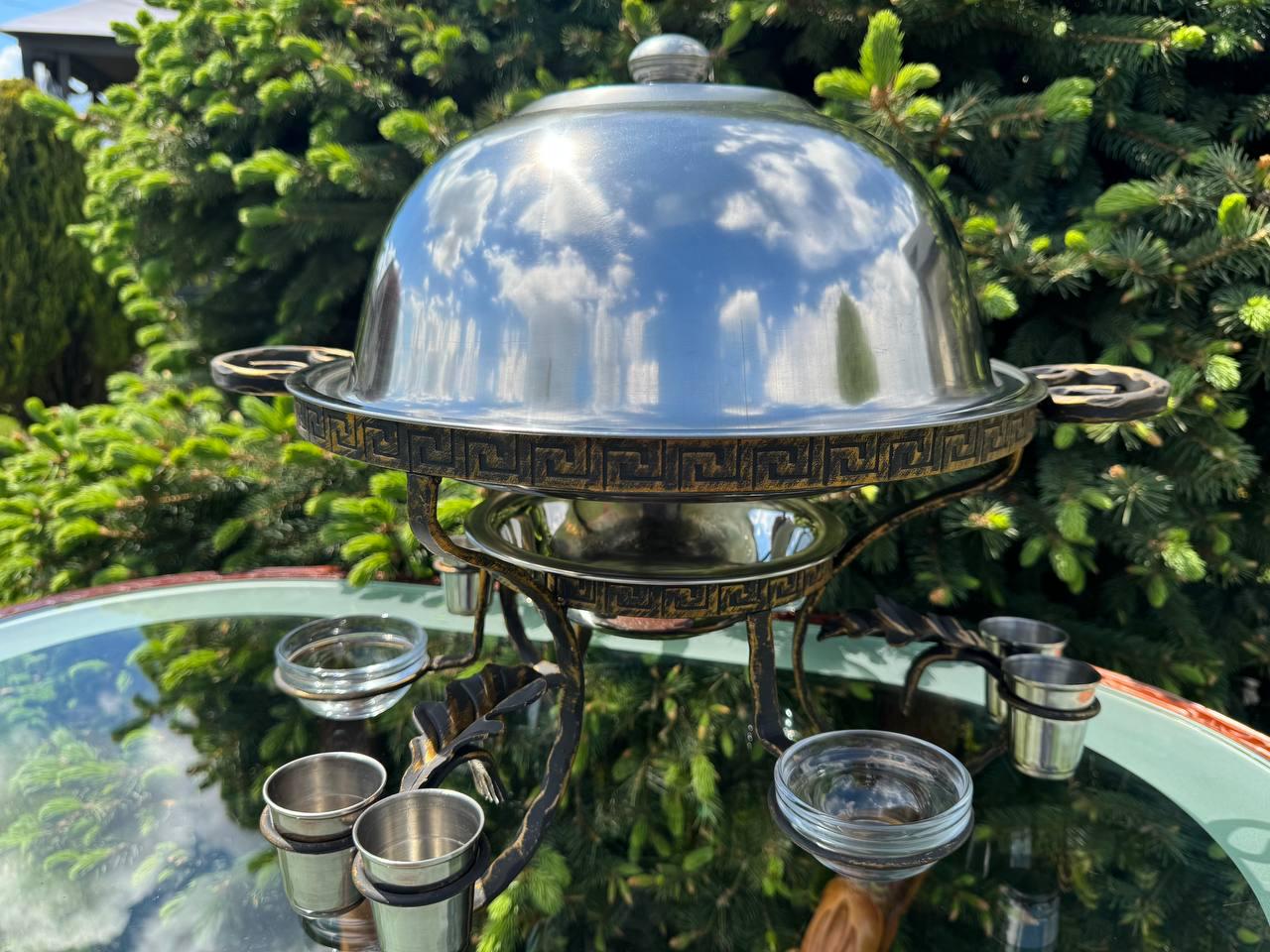 Садж для підігріву шашлику 3 соусниці/6 чарок 36 см - фото 6 Садж для підігріву шашлику 3 соусниці/6 чарок 36 см - фото 6