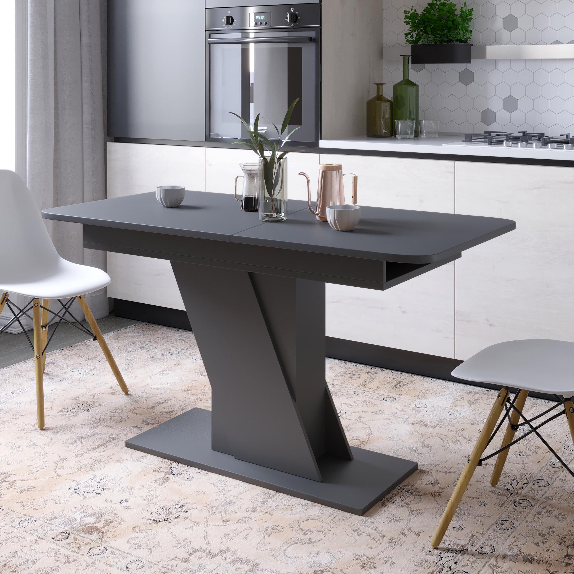 Стол обеденный раскладной Грейс 1760x680x750 мм Антрацит