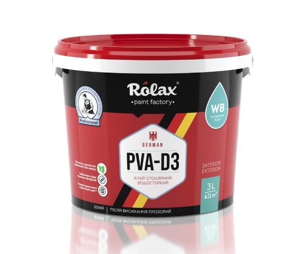 Клей столярный водостойкий Rolax German PVA-D3 9014 3 л