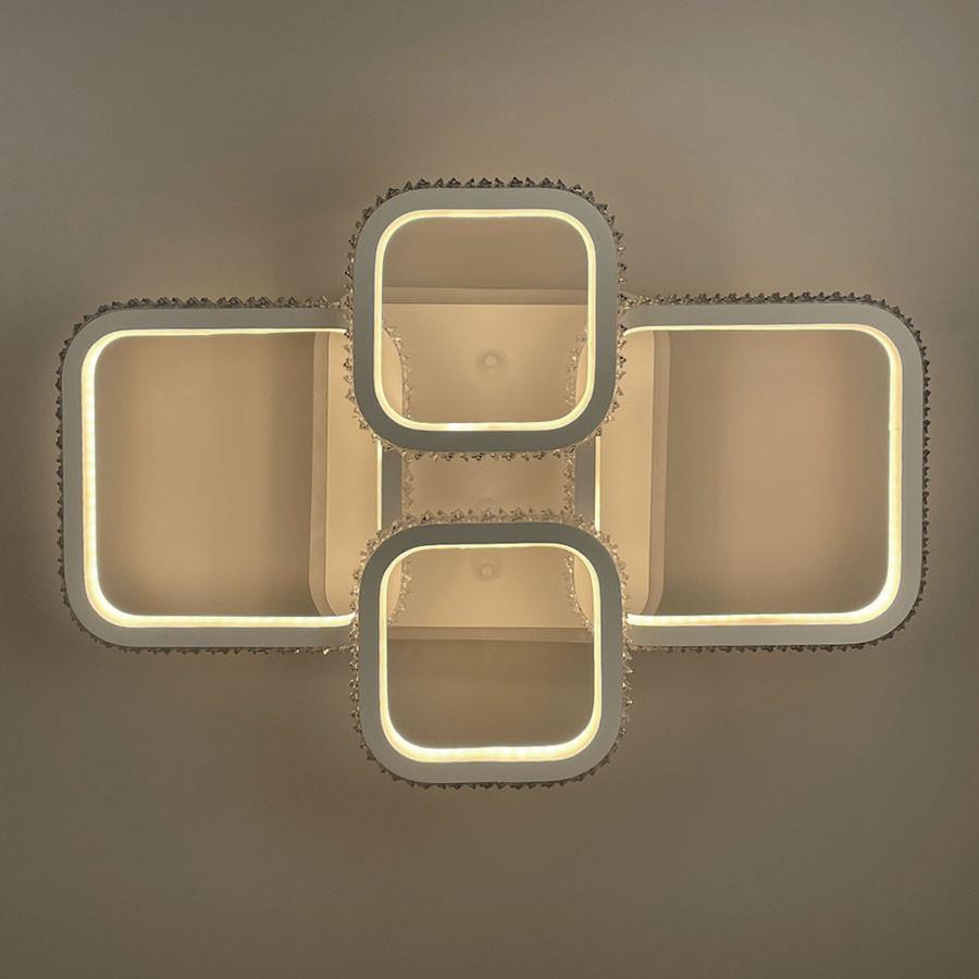 Люстра светодиодная с RGB подсветкой Белый (A 77074/2+2 RGB WT) - фото 3