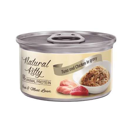 Вологий корм для котів Natural Kitty з диким тунцем та куркою у соусі 70 г (NKT240303)