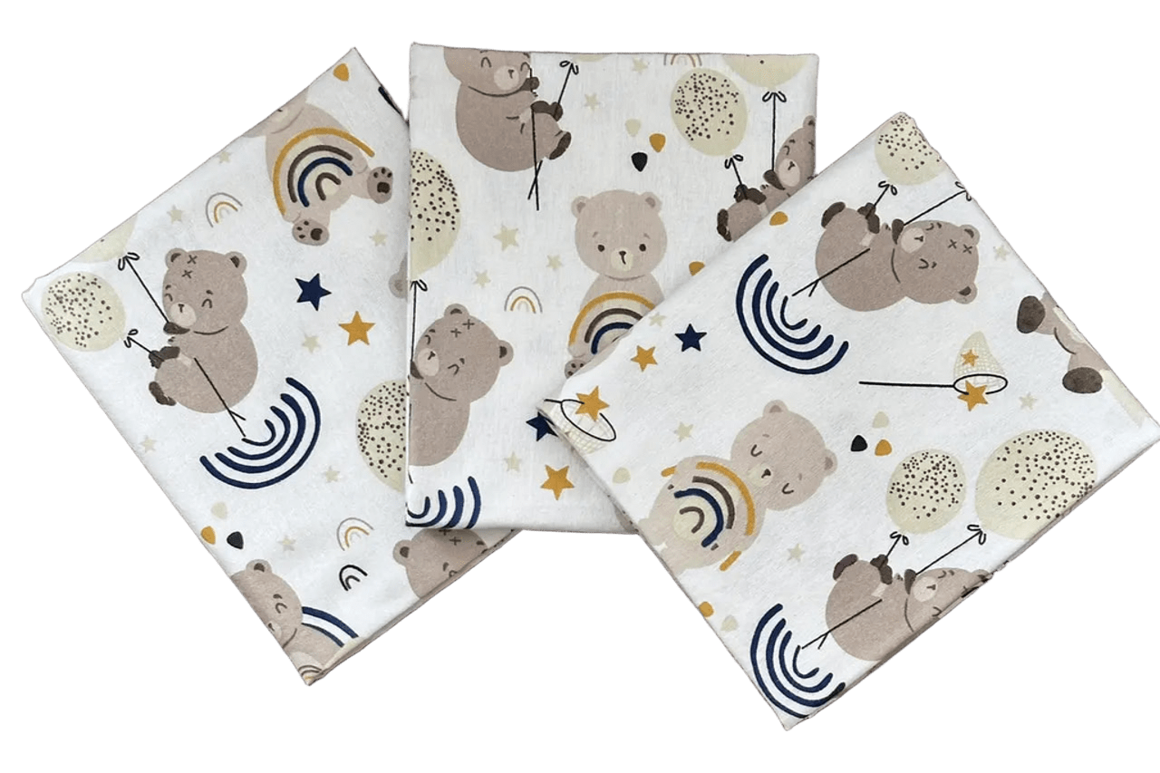 Пеленки детские BST 3 шт. 90х80 см мышки бежевые (2659317605)