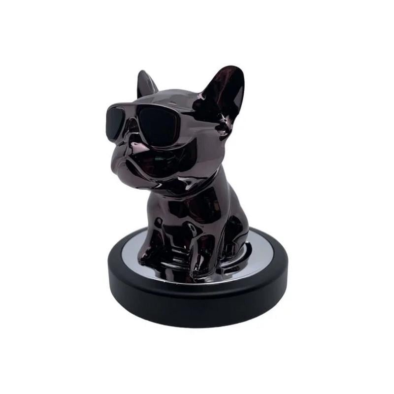 Ароматизатор автомобильный Бульдог с качающийся головой Черный (Leader-4488)