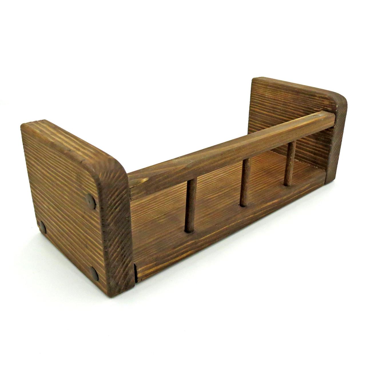 Полка настенная из дерева Эврика 33 см Капучино (НСП-338209)