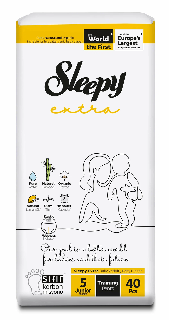 Подгузники-трусики детские Sleepy Extra junior 5 11-18 кг 40 шт. (000006008)