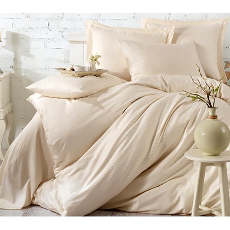 Постельное белье Meriset Elite сатин страйп семейное Cream (550388-4)