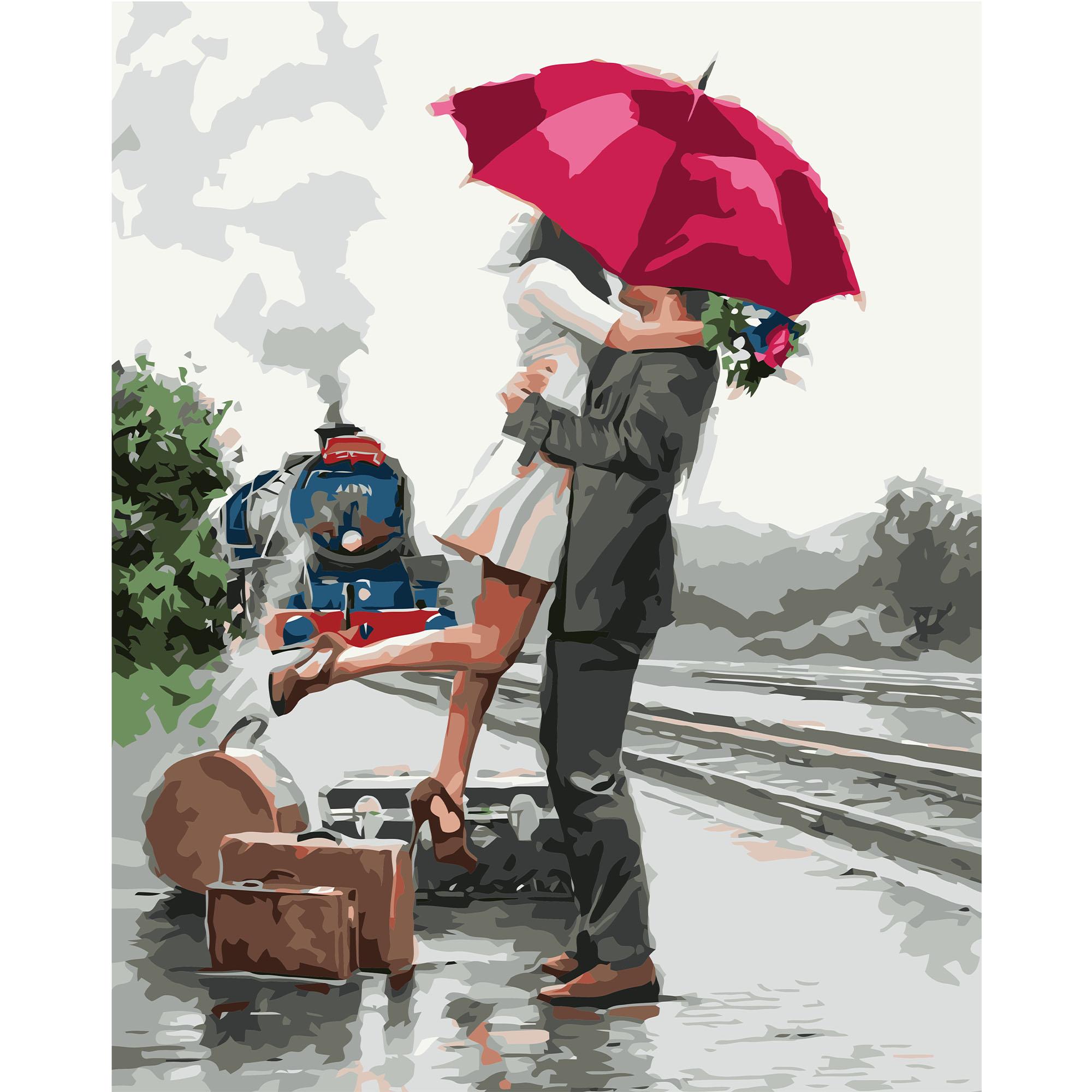 Картина по номерам Strateg Встреча на перроне 40x50 см (VA-0965)