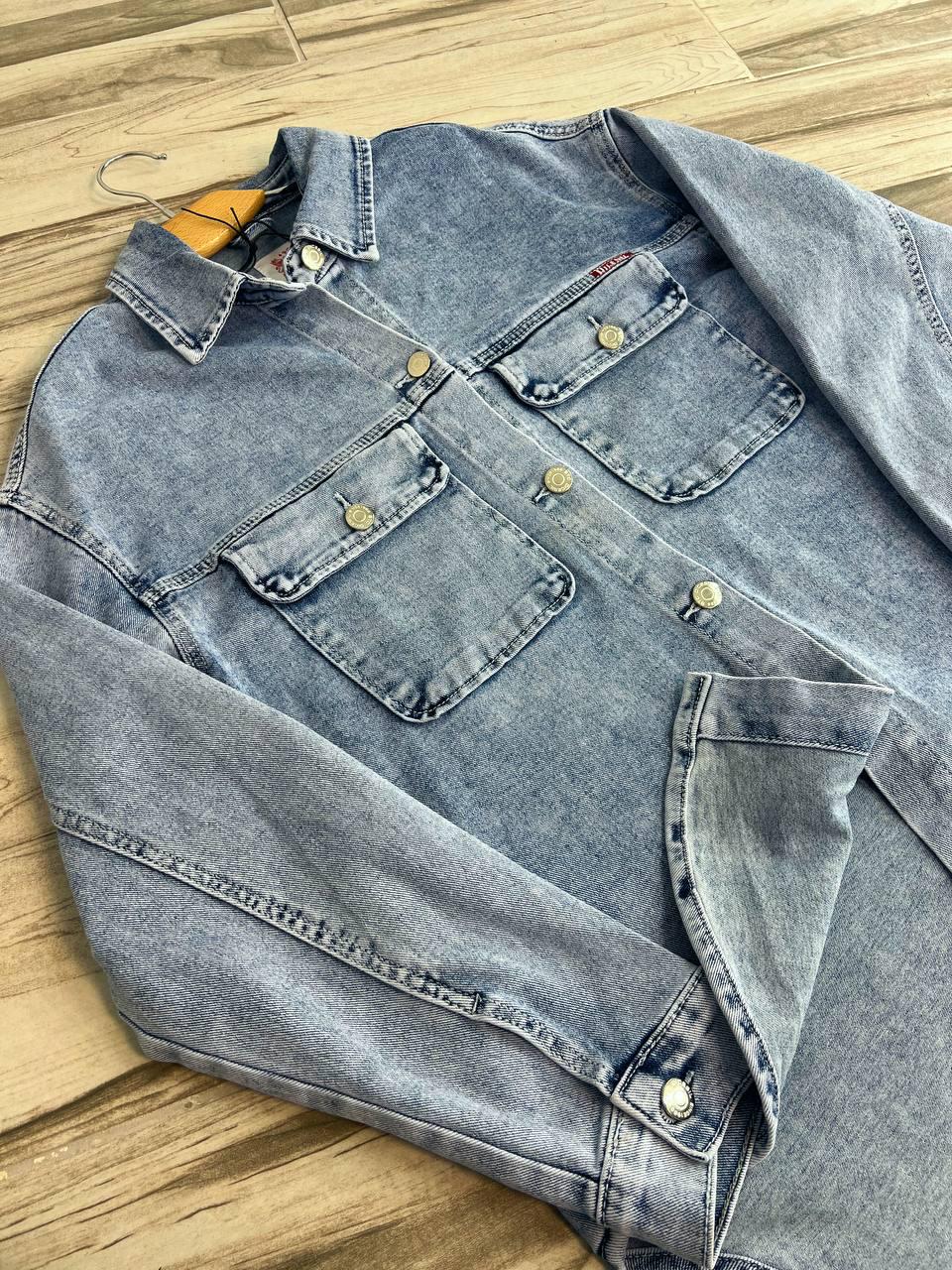 Сорочка жіноча Dicesil 2029 джинсова широка накладені кишені XL Блакитний (3879) - фото 3