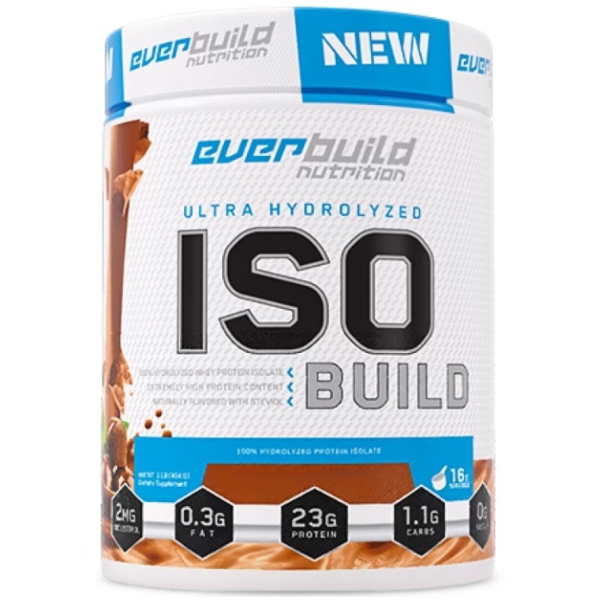 Изолят сывороточного протеина Everbuild Nutrition Iso Build Ultra Hydrolyzed 454 г Арахисовое масло-Белый шоколад