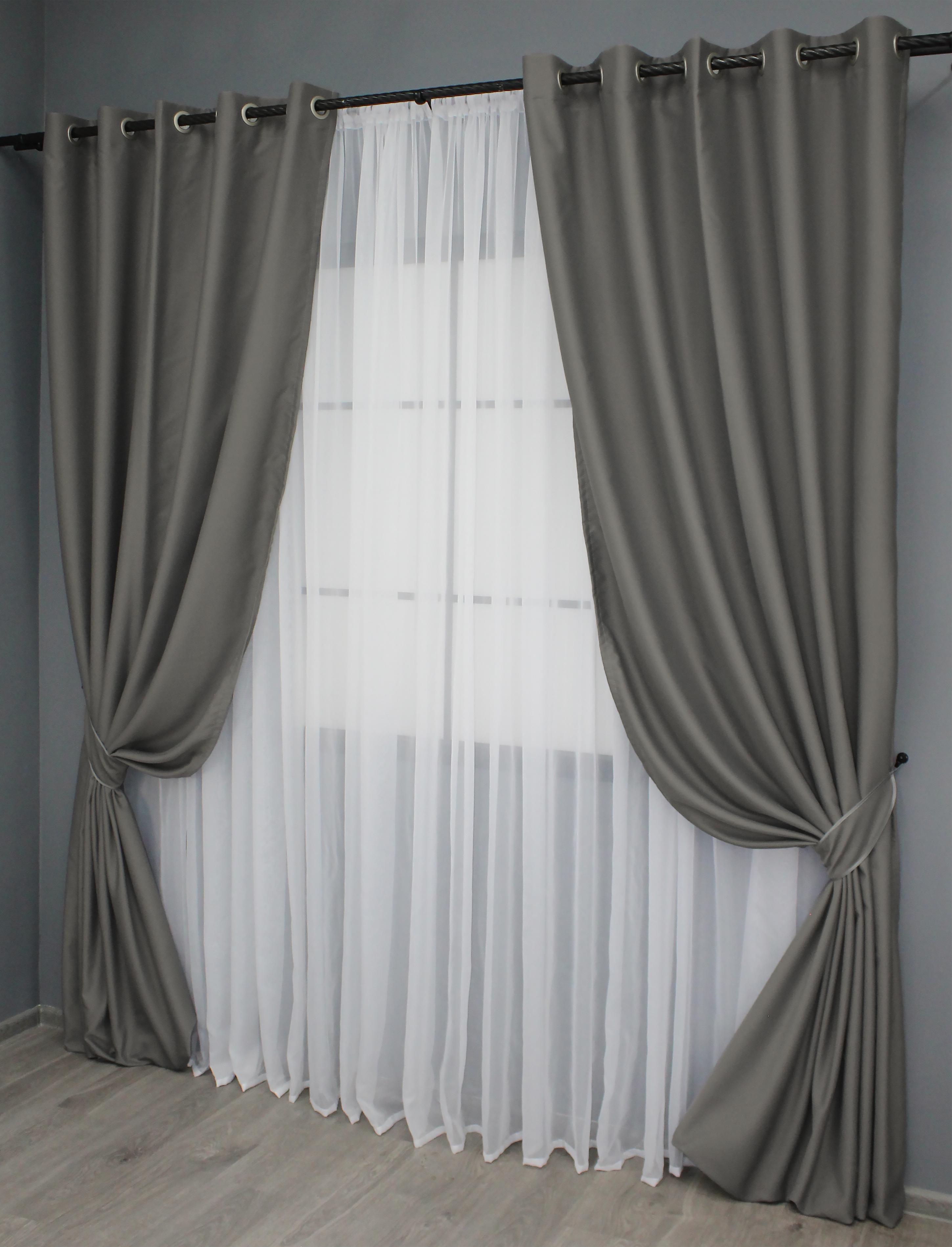 Комплект штор на люверсах VR-Textil Midnight №1228ш микровелюр 150х270 см 2 шт. Серый (37-0137) - фото 2 Комплект штор на люверсах VR-Textil Midnight №1228ш микровелюр 150х270 см 2 шт. Серый (37-0137) - фото 2