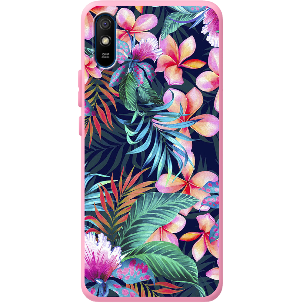 Чехол BoxFace Xiaomi Redmi 9A flowers in the tropics Розовый силикон (40304-up1971-41931)