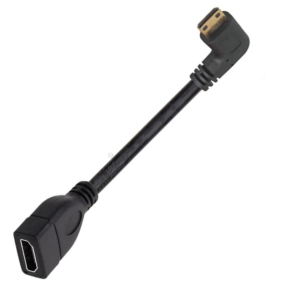Кабель-переходник SUNROZ Mini HDMI Male-HDMI Female Full HD 16 см Left (A-48691)