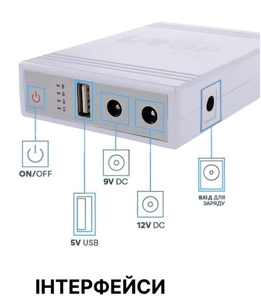 Повербанк для роутера Mini DC UPS WGP 5-9-12V 10400 mAh (202411091) - фото 8