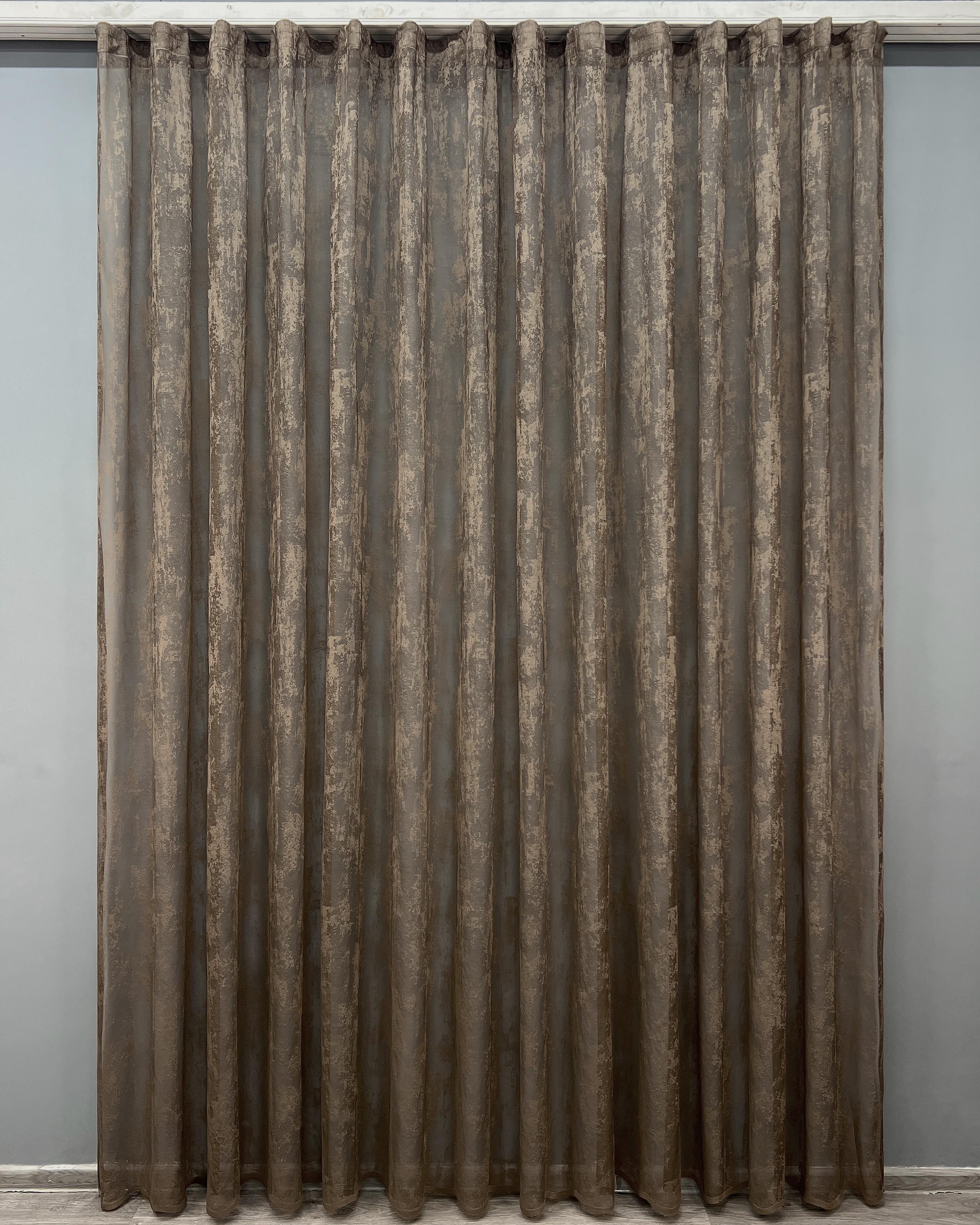 Тюль VR-Textil 1403т Мрамор жаккард 300х270 см Коричневый (42-0163)