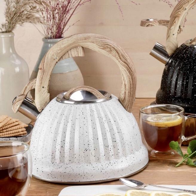 Чайник для індукційної плити Edenberg EB-8810 з нержавіючої сталі 3 л Білий (2530556619) - фото 2