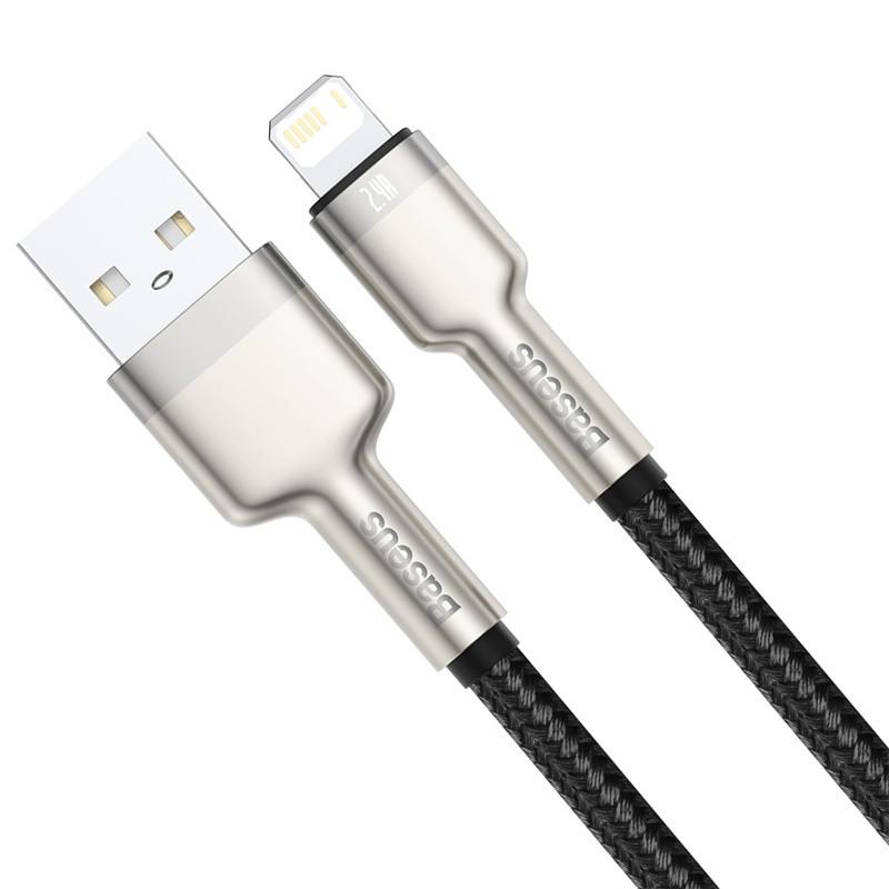 USB кабель BASEUS Lightning Cafule Series Metal Data Cable 2 м 2,4 A Black - фото 6