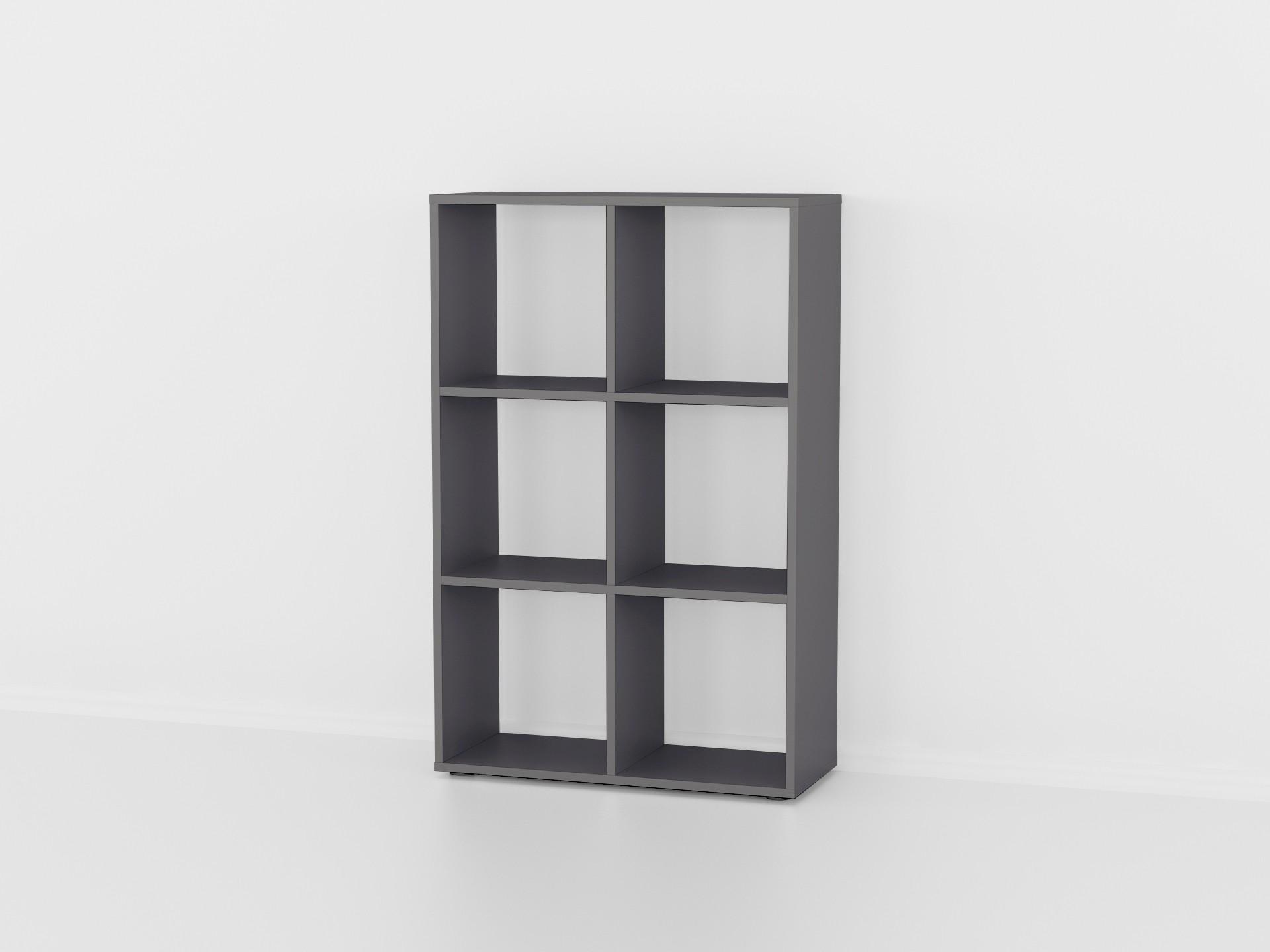 Стеллаж для книг и декора на 6 ячеек P-16 720x290x1078 мм Антрацит - фото 3