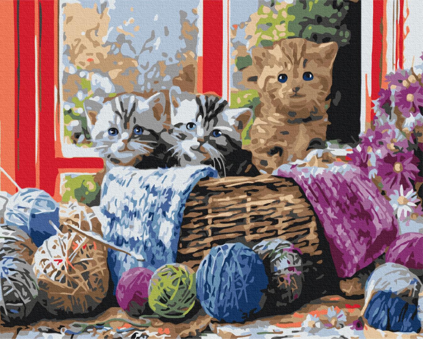 Картина по номерам Brushme Котята в корзине 48x60 см (BS36646L) Картина по номерам Brushme Котята в корзине 48x60 см (BS36646L)