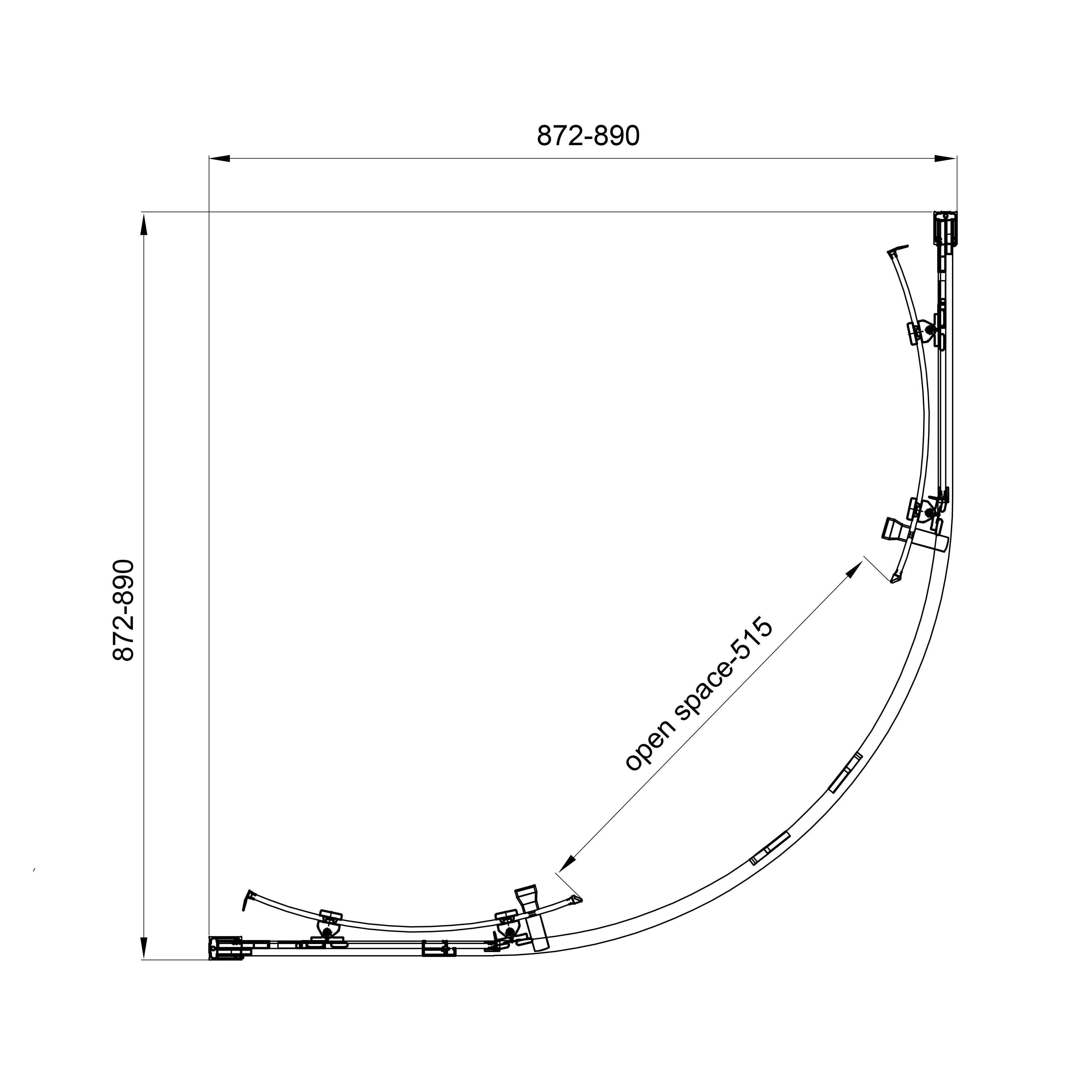 Душова кабіна Koller Pool Line ARC 1440652304 90x90x195 см Хром (235099) - фото 5