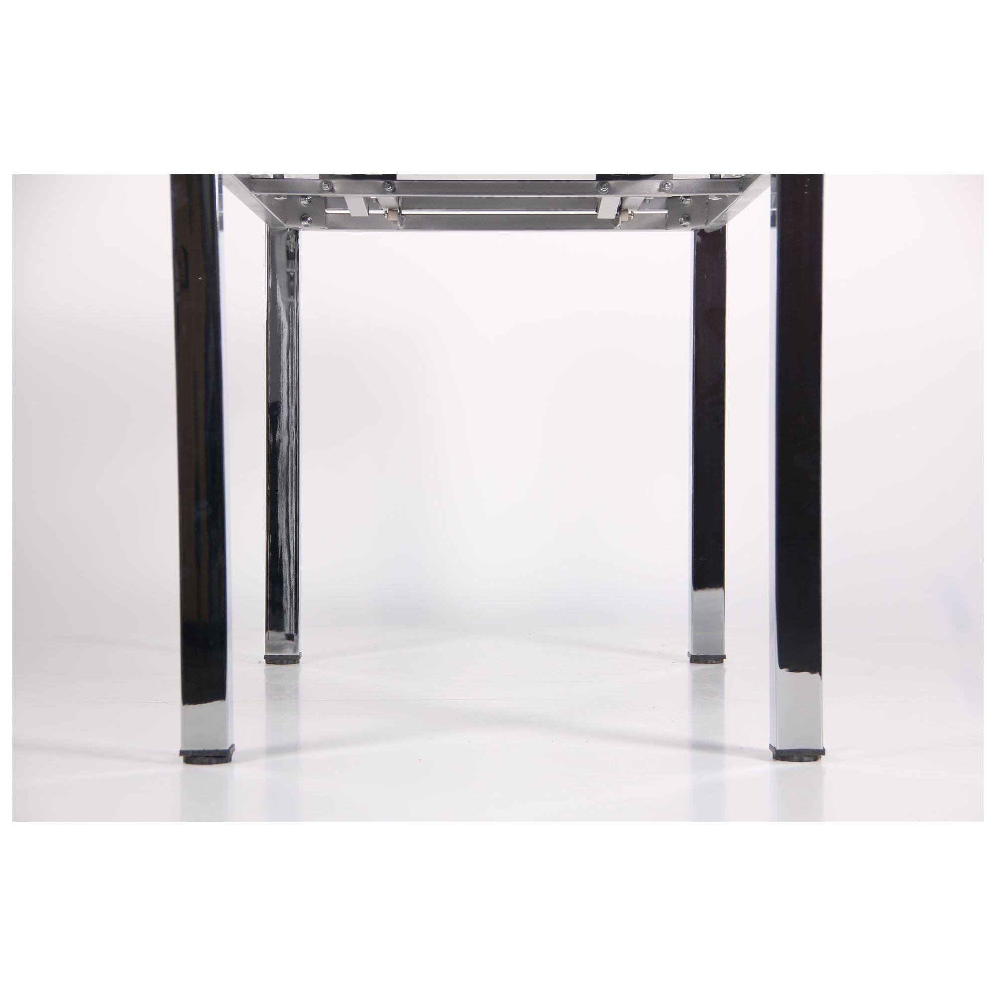 Стол обеденный AMF Holding Сандро 1100+600х750х700 раздвижной Хром/Черный - фото 9