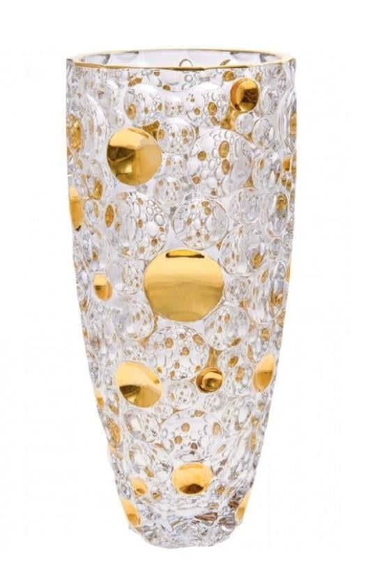 Ваза для цветов Bohemia Lisboa Gold 31 см богемское стекло (89J64/0/80J31/310)