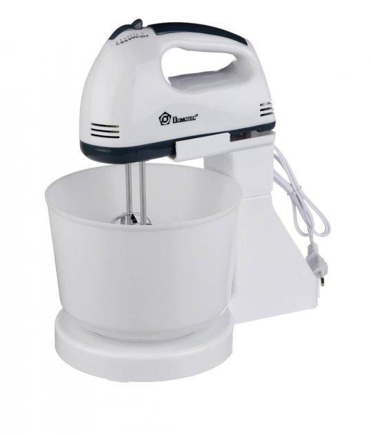 Миксер Domotec MS1366-200W с насадками и чашей 2 л Белый (1b5103f9)