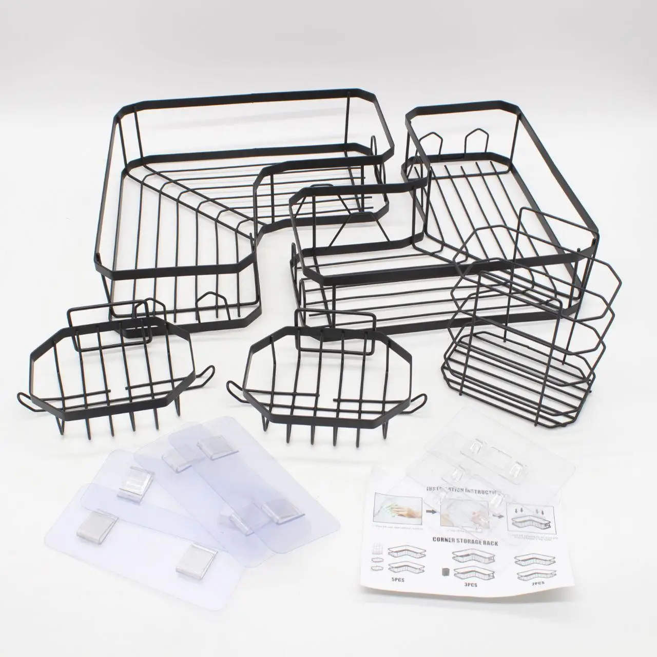 Набір металевих полиць для ванної кімнати 5 шт. (LY-928) - фото 2 Набір металевих полиць для ванної кімнати 5 шт. (LY-928) - фото 2