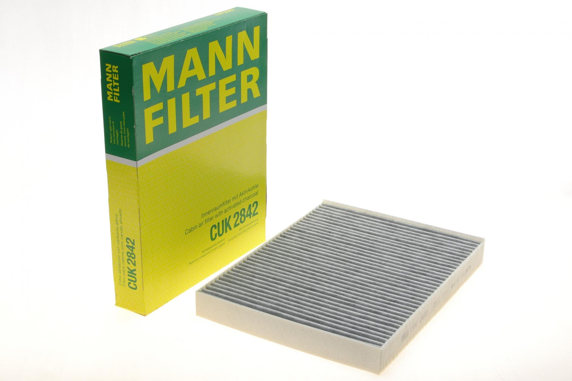 Фильтр салона Mann-Filter для VW T5 03-15/T6 15-/Porsche Cayenne 02-10/Audi Q7 06-15 угольный (CUK 2842)