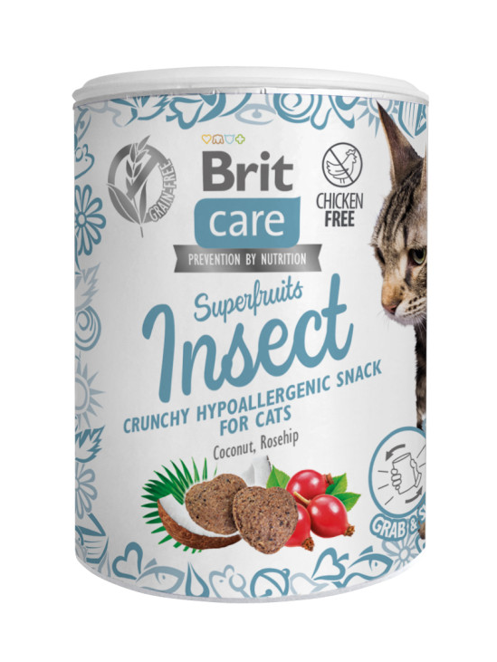 Ласощі для котів Brit Care Cat Snack Superfruits Insect комахи 100 г