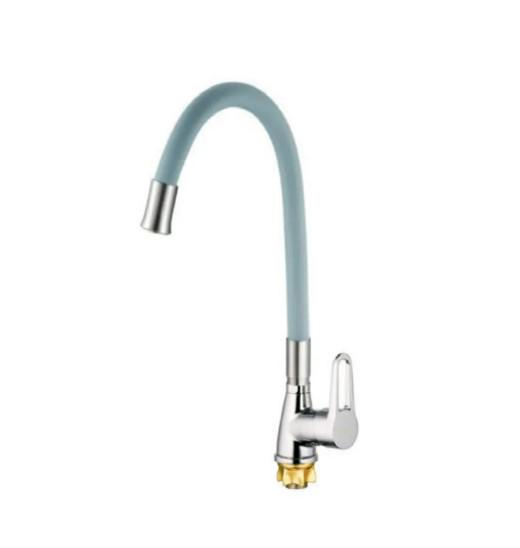 Смеситель для кухни MIXXUS SOP4-045 Reflector с серым силиконовым изливом (MI6489)