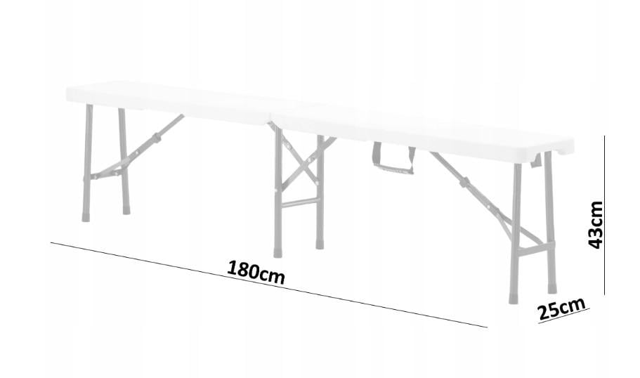 Лавка туристична GardenLine ZUM2552 розкладна 180 см Білий (30170223) - фото 7