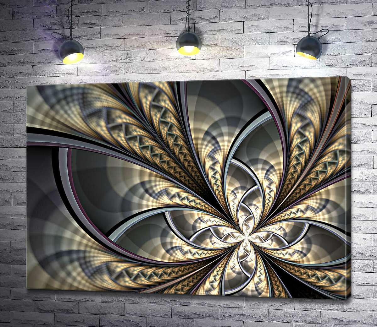 Картина ArtPoster Кремовый орнамент переплетается в бесконечный цветочный узор 100x71 см Модуль №1 (002767)