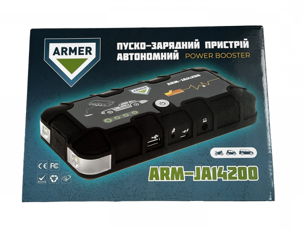 Пуско-зарядное устройство автономное Armer12000 mAh, 450A 12V (ARM-JA14200) - фото 3