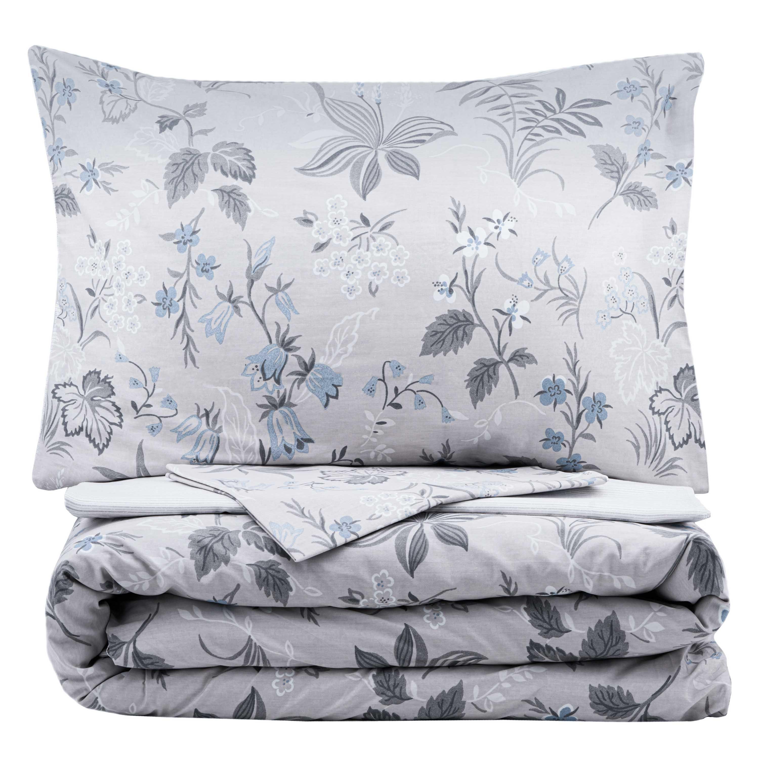 Постельное белье Ardesto Gloria полевые цветы 100% хлопок полутораспальный евро Светло-серый (611251) - фото 3