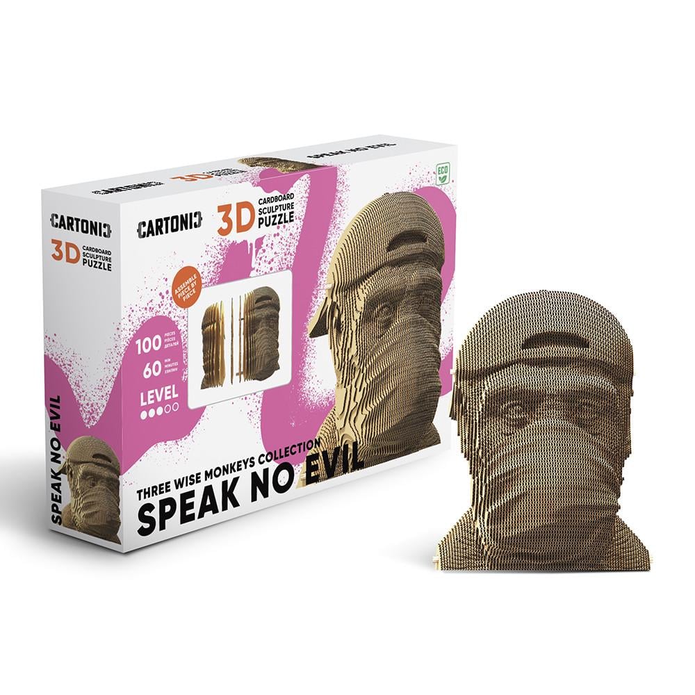 Пазл-конструктор 3D картонный Cartonic 3D Puzzle Three Wise Monkeys Speak No Evil Три мудрых обезьяны Не говорю о зле (33394555)