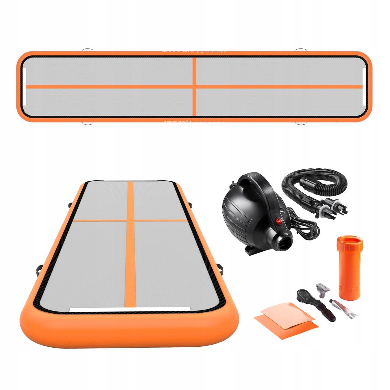 Мат гімнастичний надувний 4fizjo Air Track Mat 500x100x15 см White/Orange (P-5907739311795)